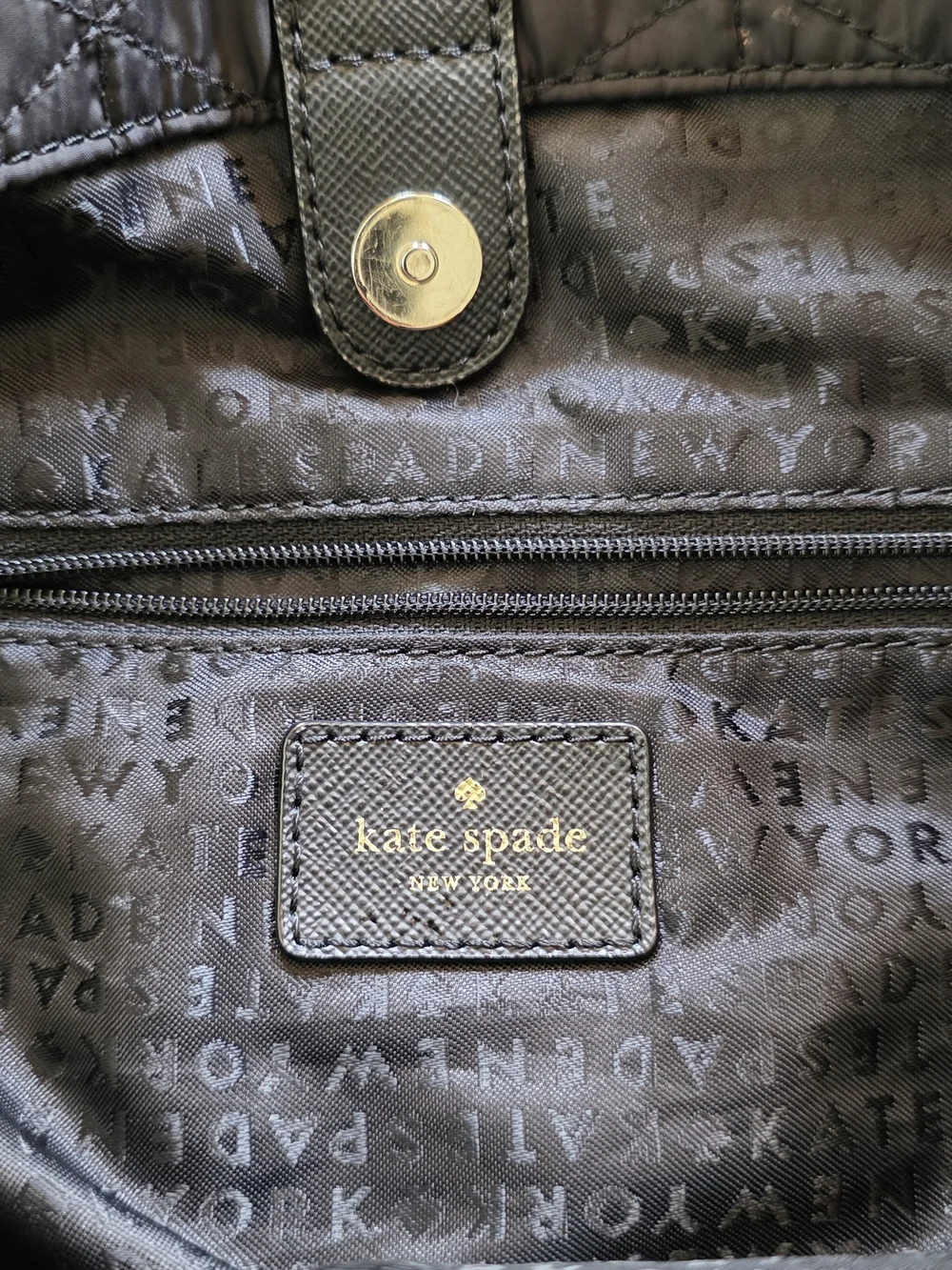 kate spade quilted black tote
